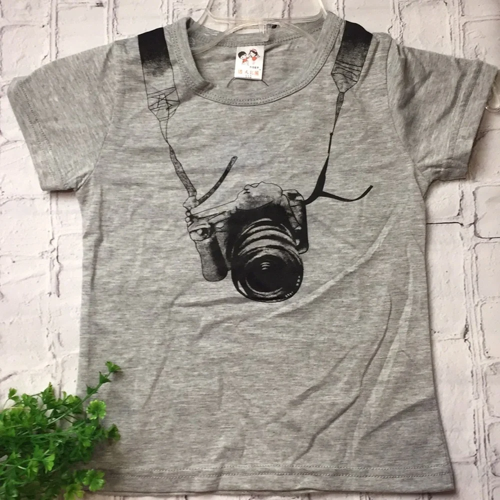 HP Boutique Super Cute Gray Tourist Tee • So Soft NEW Little Future Vlogger - Picture 1 of 4